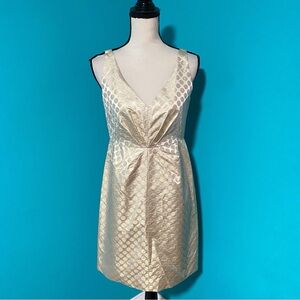 NWT J. Crew Collection 8P Pembridge Gold Polka Dot V-Neck Fit And Flare Dress